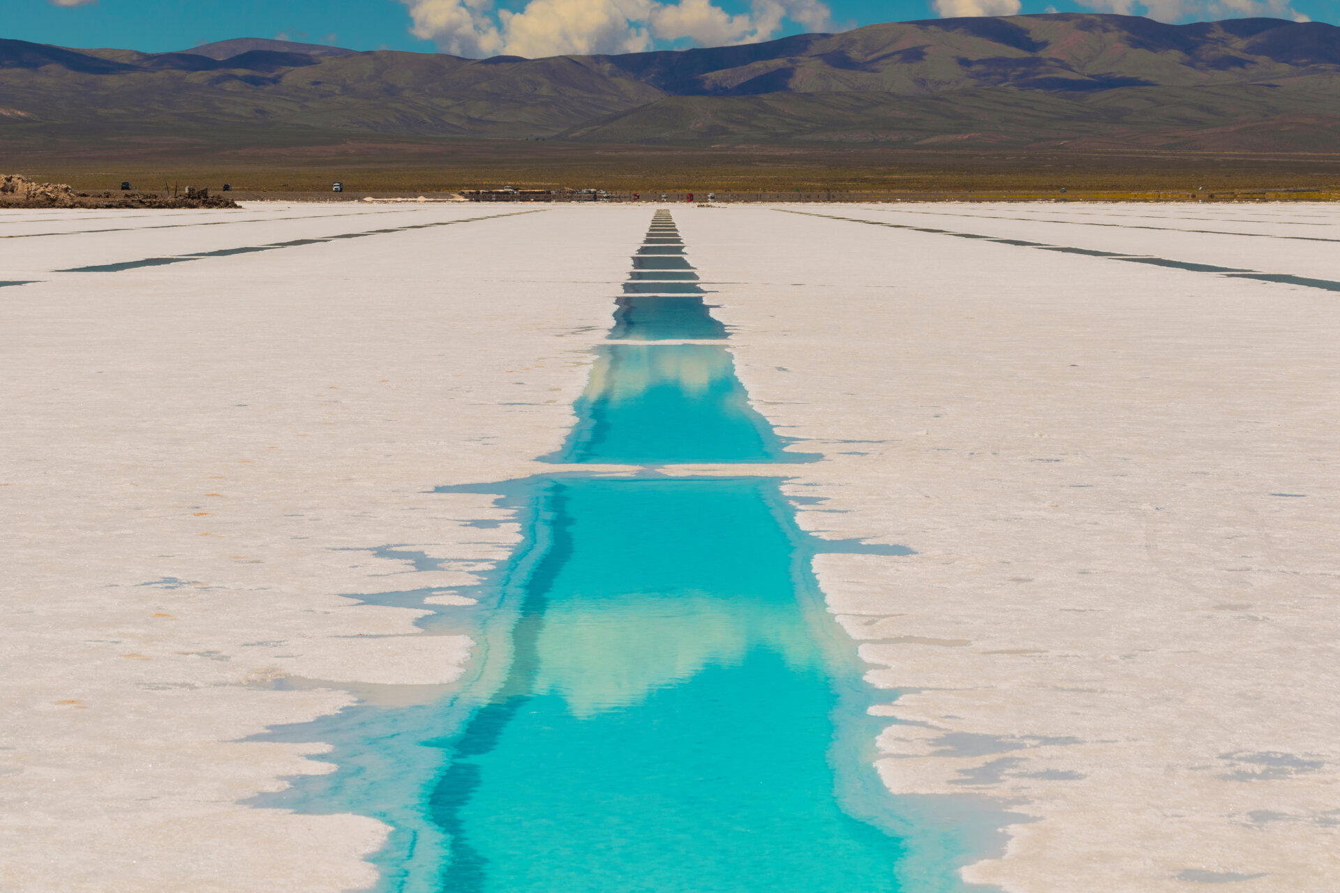 Pools for the extraction of lithium in Salinas Grandes, Jujuy, Argentina